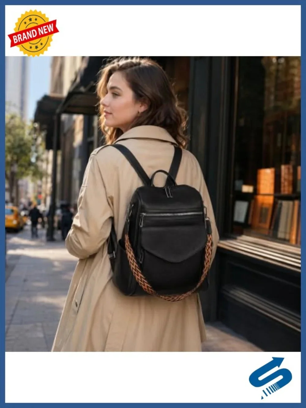 PU Leather Convertible Travel Backpack Purse with Anti-Theft Pockets for Women